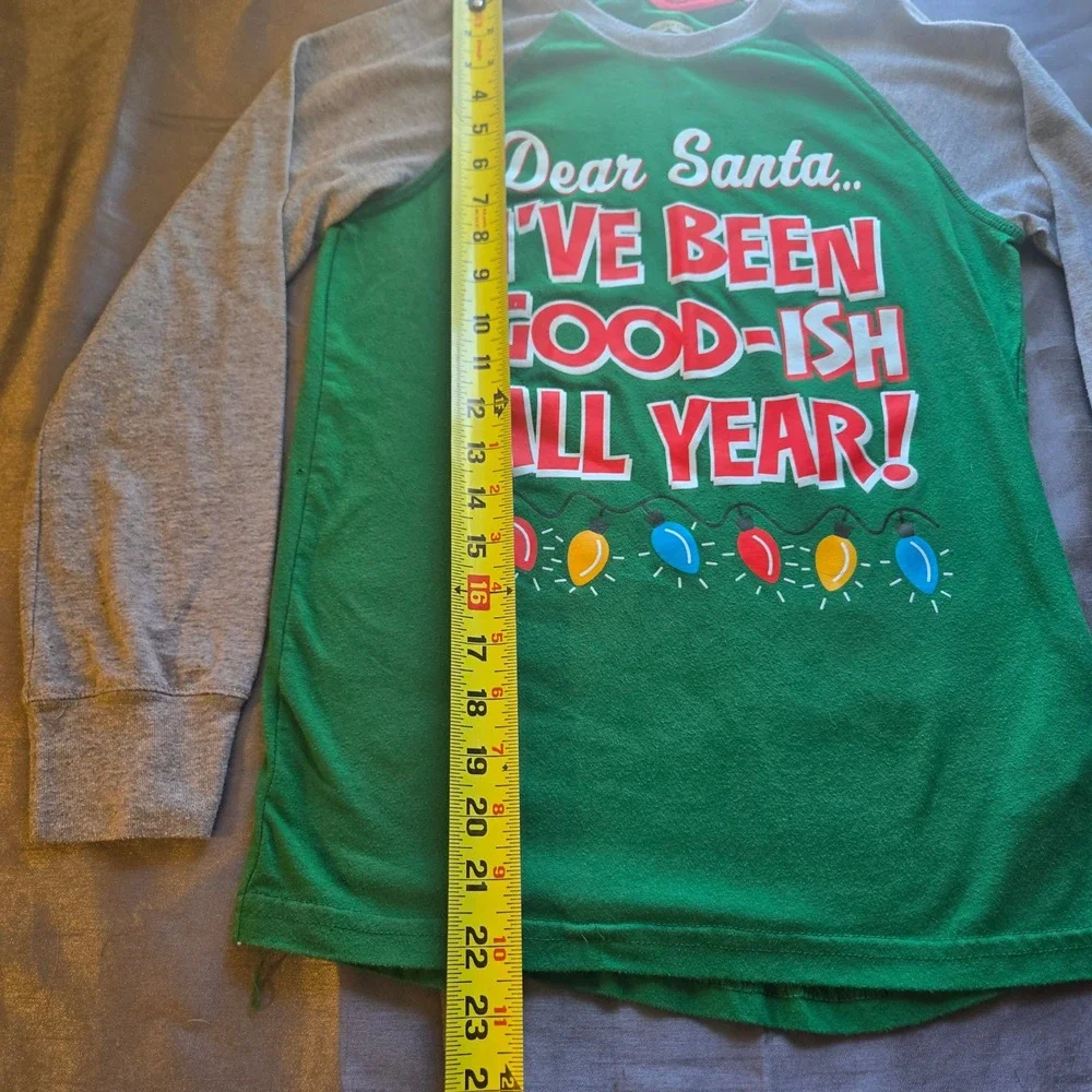 Holiday Time Kids L 10 12 Christmas Shirt Dear Santa  Been Goodish Green Kidcore